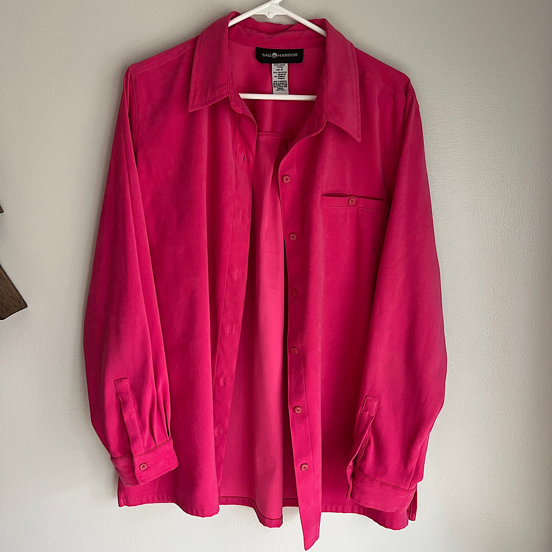 Vintage Sag Harbor Pink Button Up Shirt
