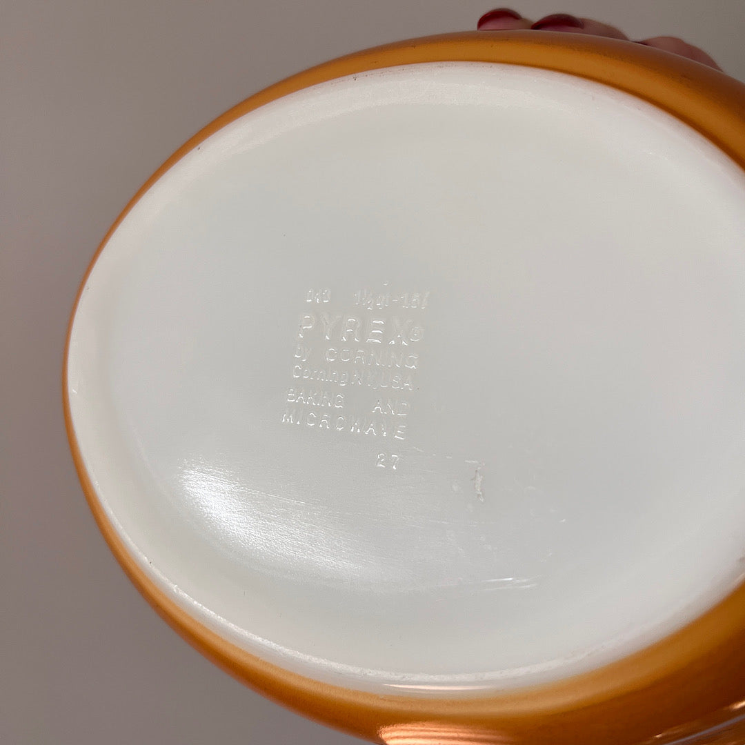 Vintage 70s Pyrex Old Orchard Casserole Dish