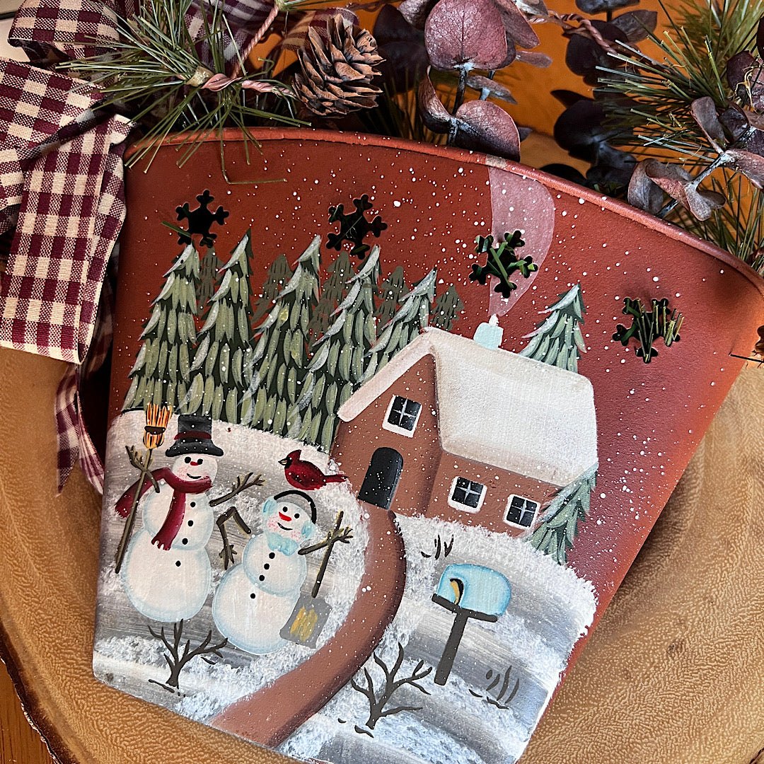 Metal Happy Holidays Winter Scene Holiday Decor