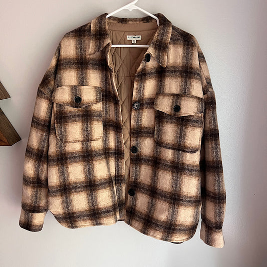 Earthbound Trading Co Quilted Lining Heavy Shacket