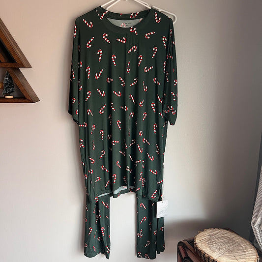 Forever French Candycane Christmas Pajamas Set