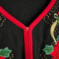 Vintage Tiara International Beaded Embroidered Christmas Zip Up Sweater
