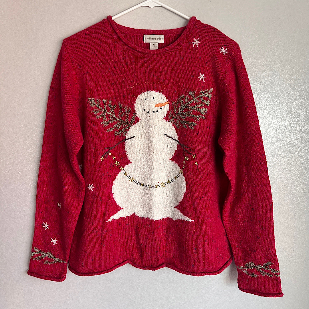 Vintage Northern Isles Snowman Embroidered Crewneck Sweater