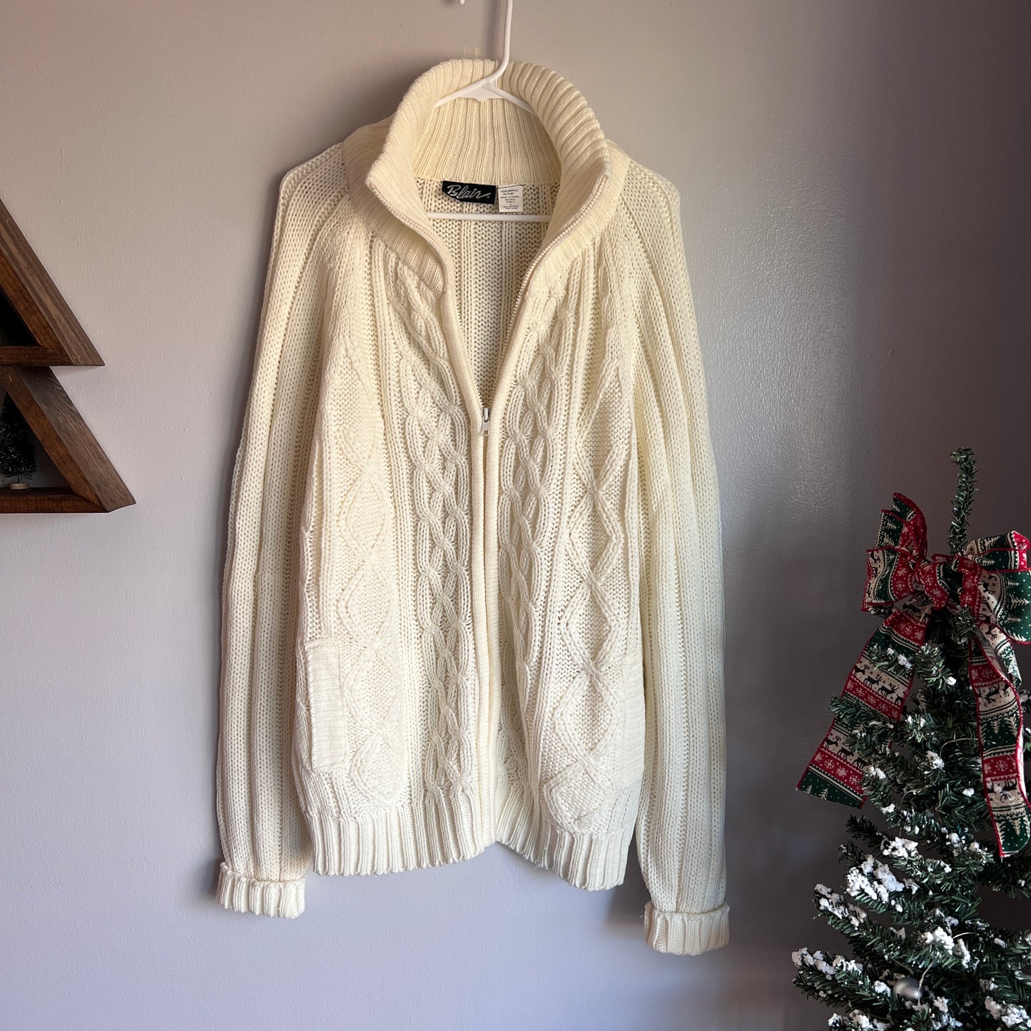 Vintage Blair Chunky Knit Zip Sweater