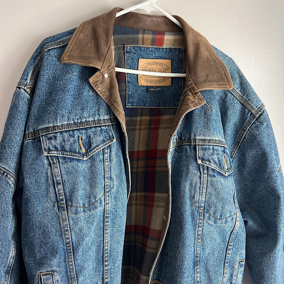 Vintage County Seat Flannel Lined Denim Jacket