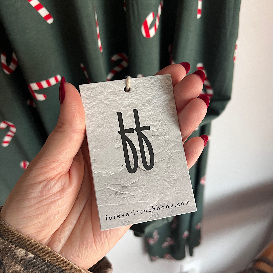 Forever French Candycane Christmas Pajamas Set