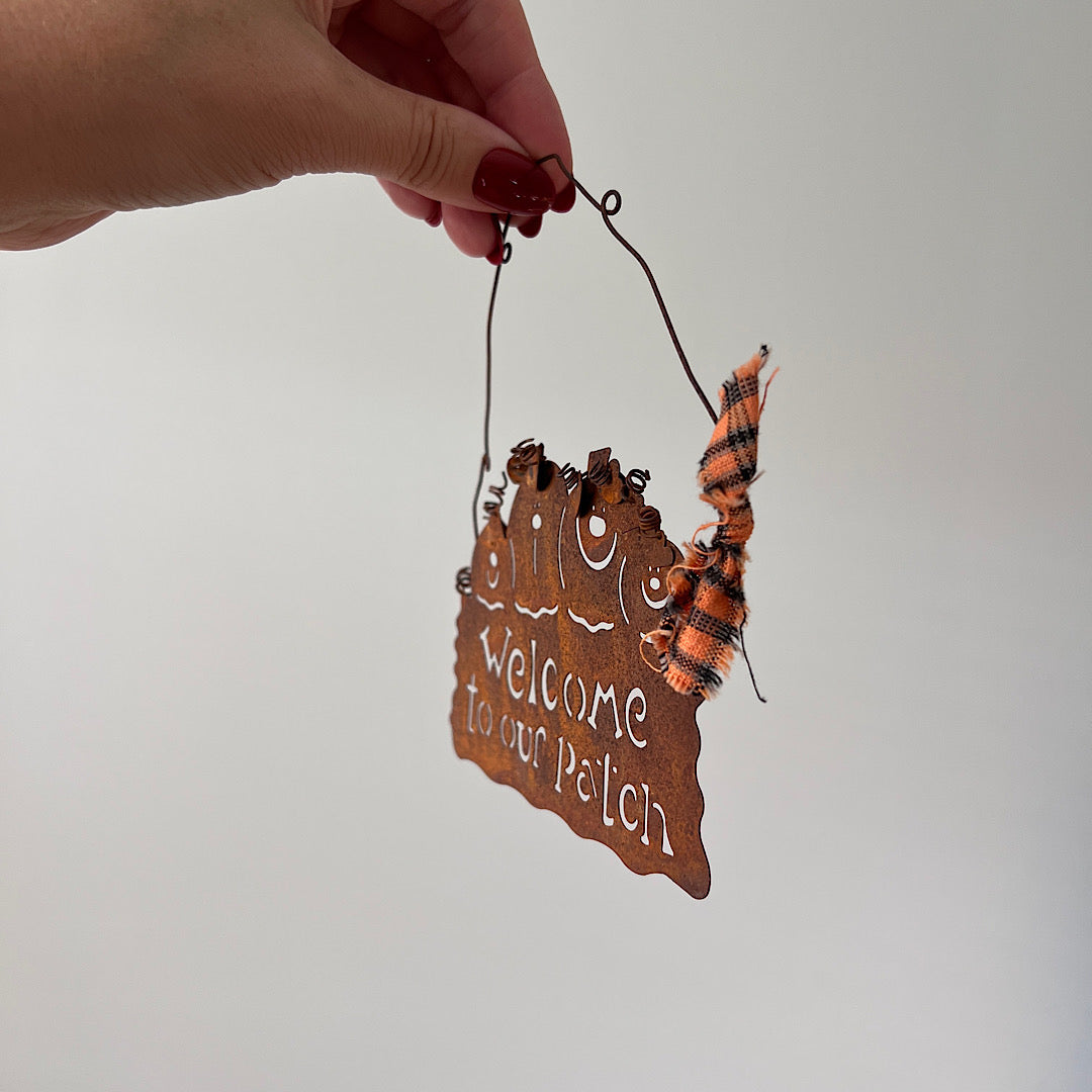 Vintage Pumpkin Patch Mini Metal Sign