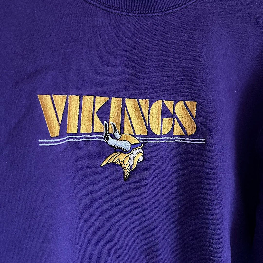 Vintage Youth Vikings Embroidered Crewneck Sweatshirt