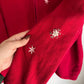 Vintage Croft & Barrow Woman Embroidered Beaded Snowflake Zip Up Sweater
