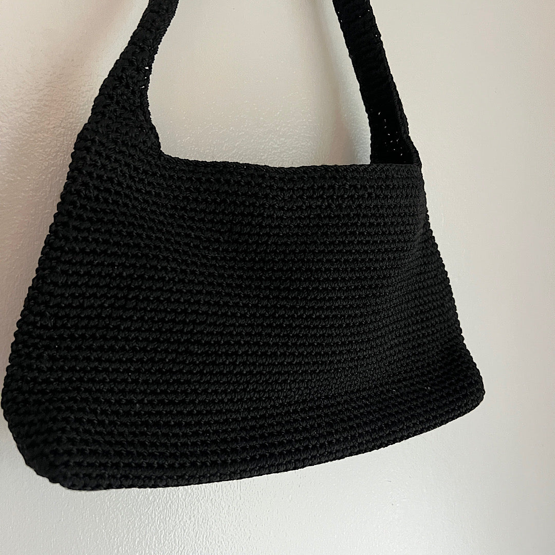 Vintage The Sak Mini Black Crochet Shoulder Handbag