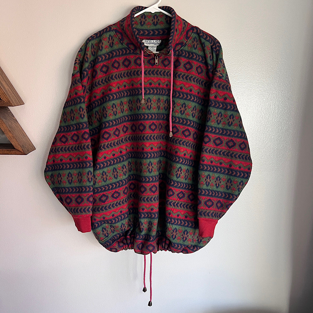 Vintage PK Elliot Sport Patterned Fleece Pullover