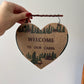 Vintage Welcome to Our Cabin Heart Sign