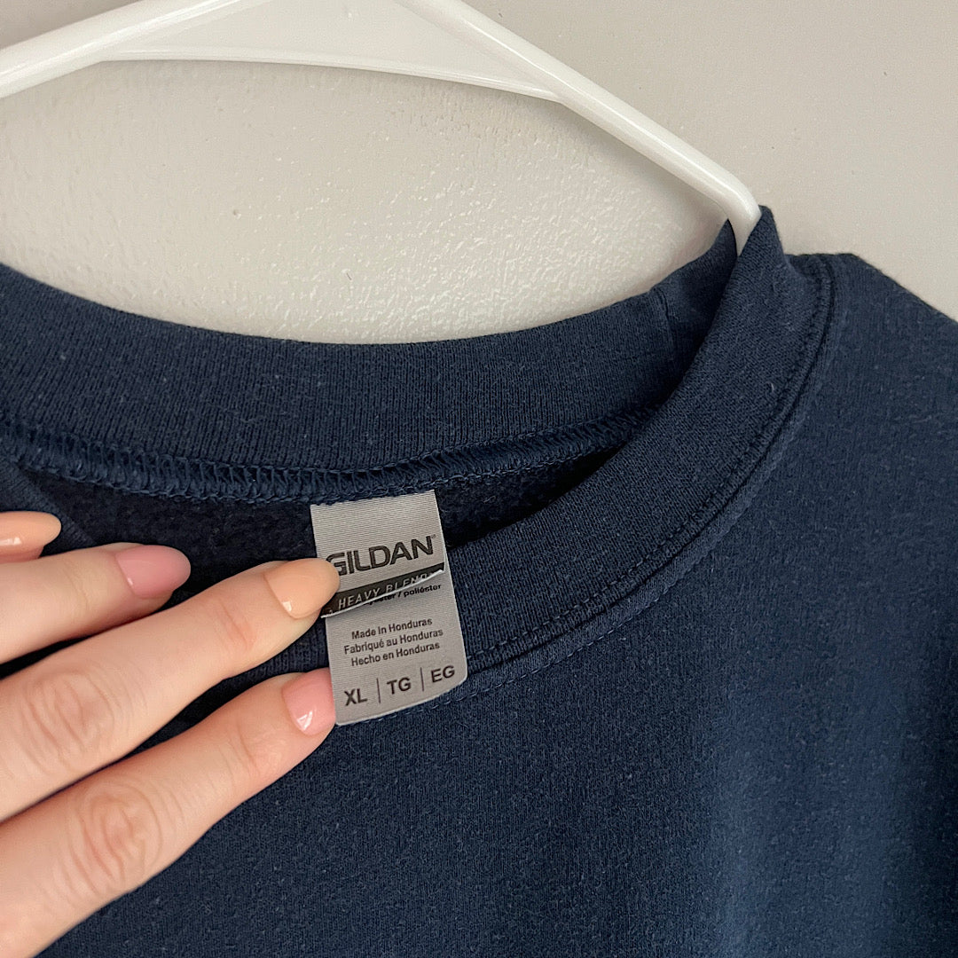 Vintage USA American Flag Navy Blue Crewneck Sweatshirt