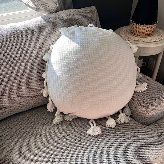 XL Round Pillow with Tassels - LOCAL PICKUP ONLY