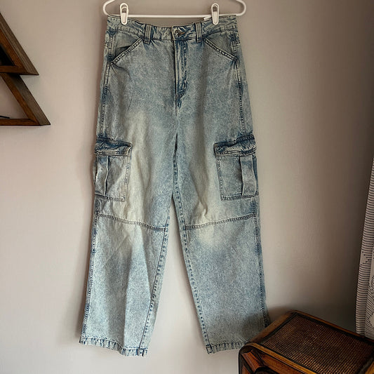 H&M Divided Hi-Rise Cargo Wide Leg Jeans