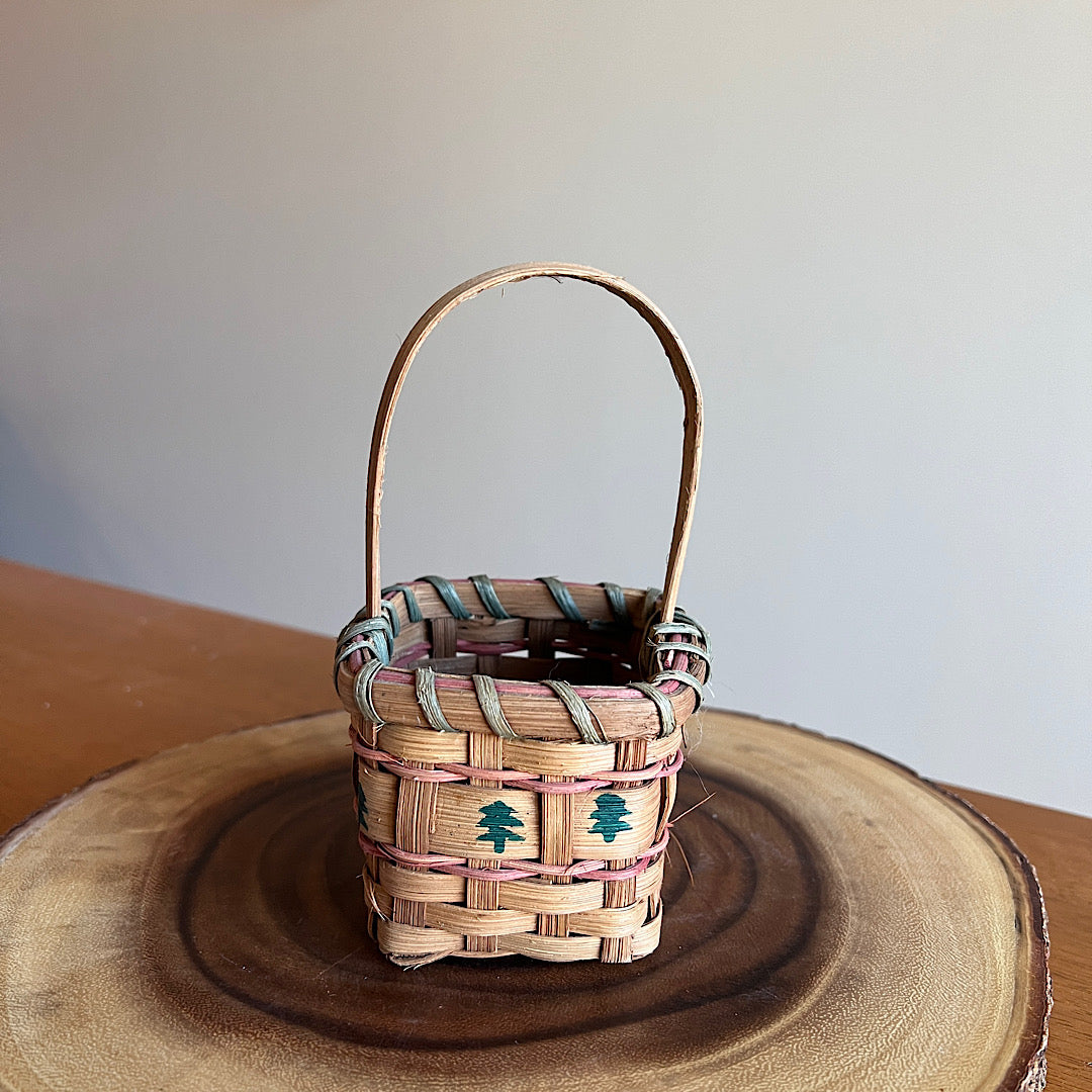 Mini Wicker Pine Tree Basket