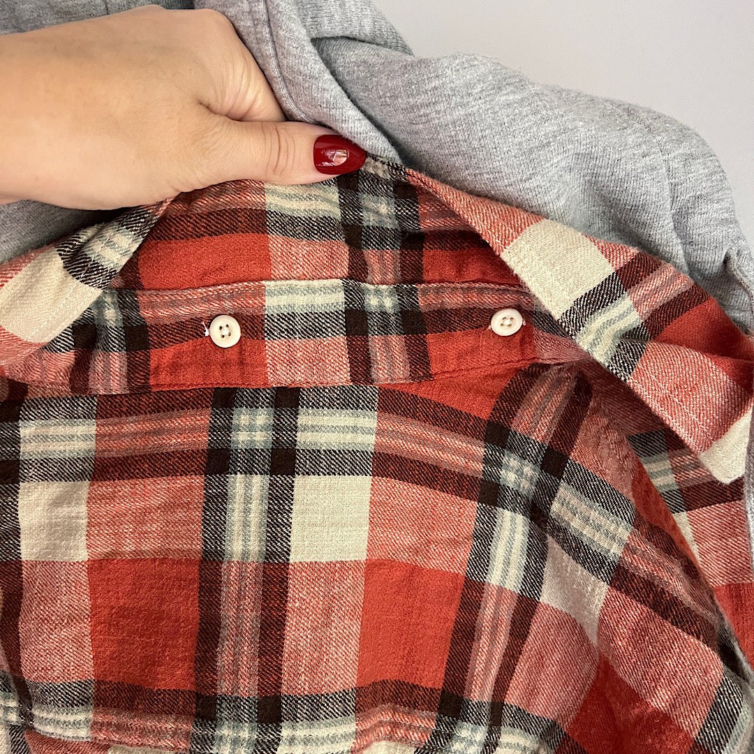 American Eagle Removable Hood Flannel