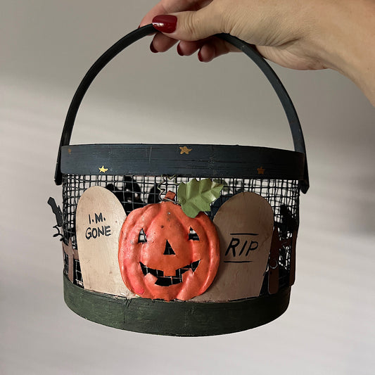 Halloween Pumpkins Ghost Basket