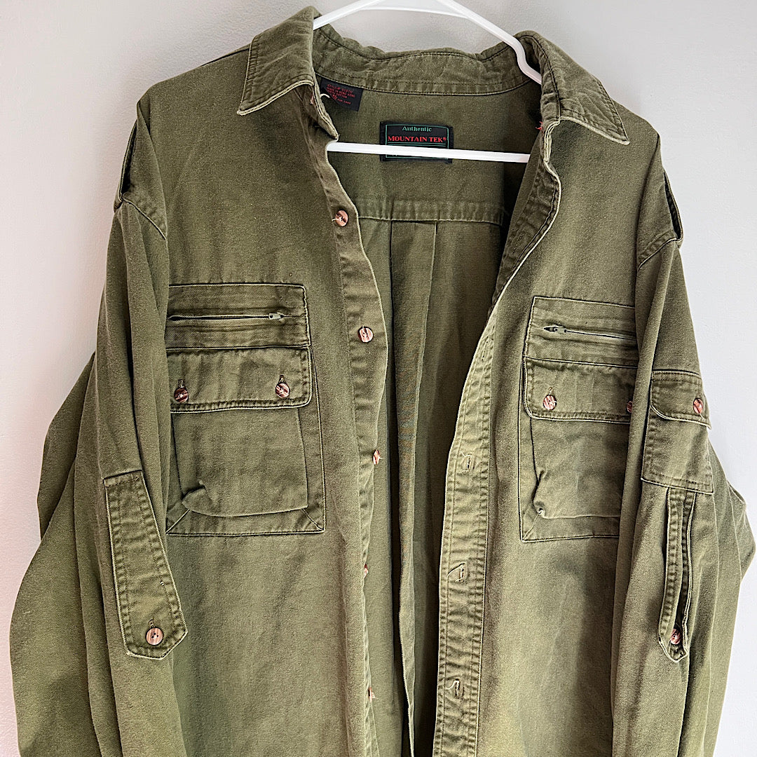 Vintage Mountain Tek Military Button Shirt