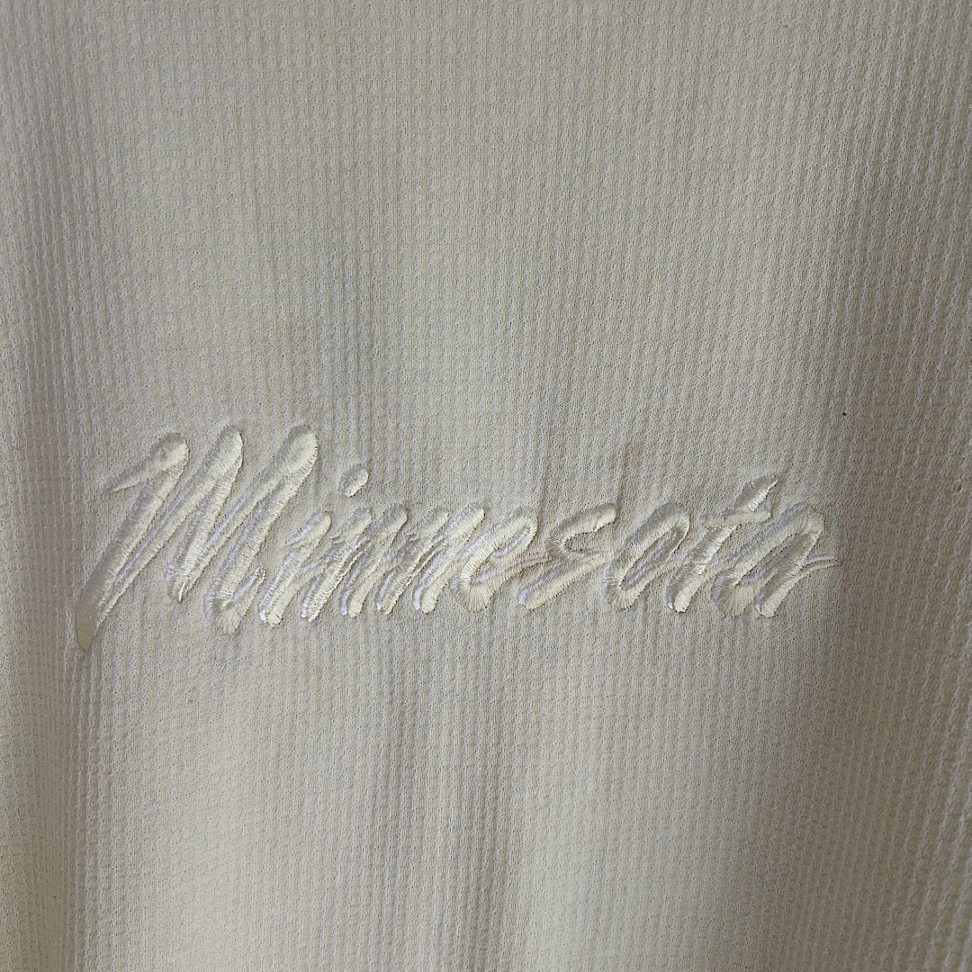Vintage Butter Yellow Minnesota Waffle Crewneck Sweatshirt