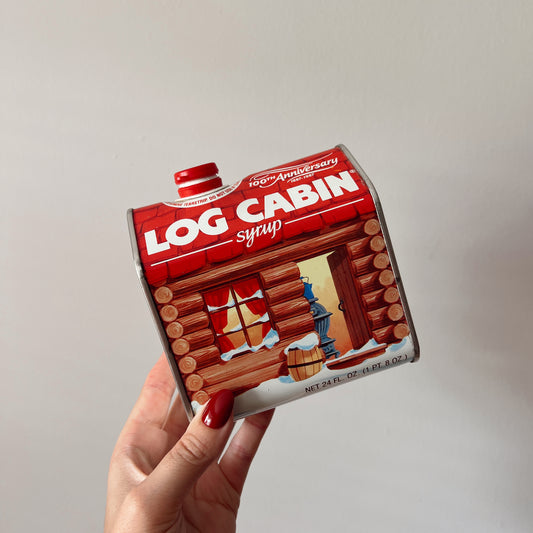 Vintage Log Cabin Syrup Tin