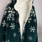 Vintage Snowflake Fleece Hooded Coat
