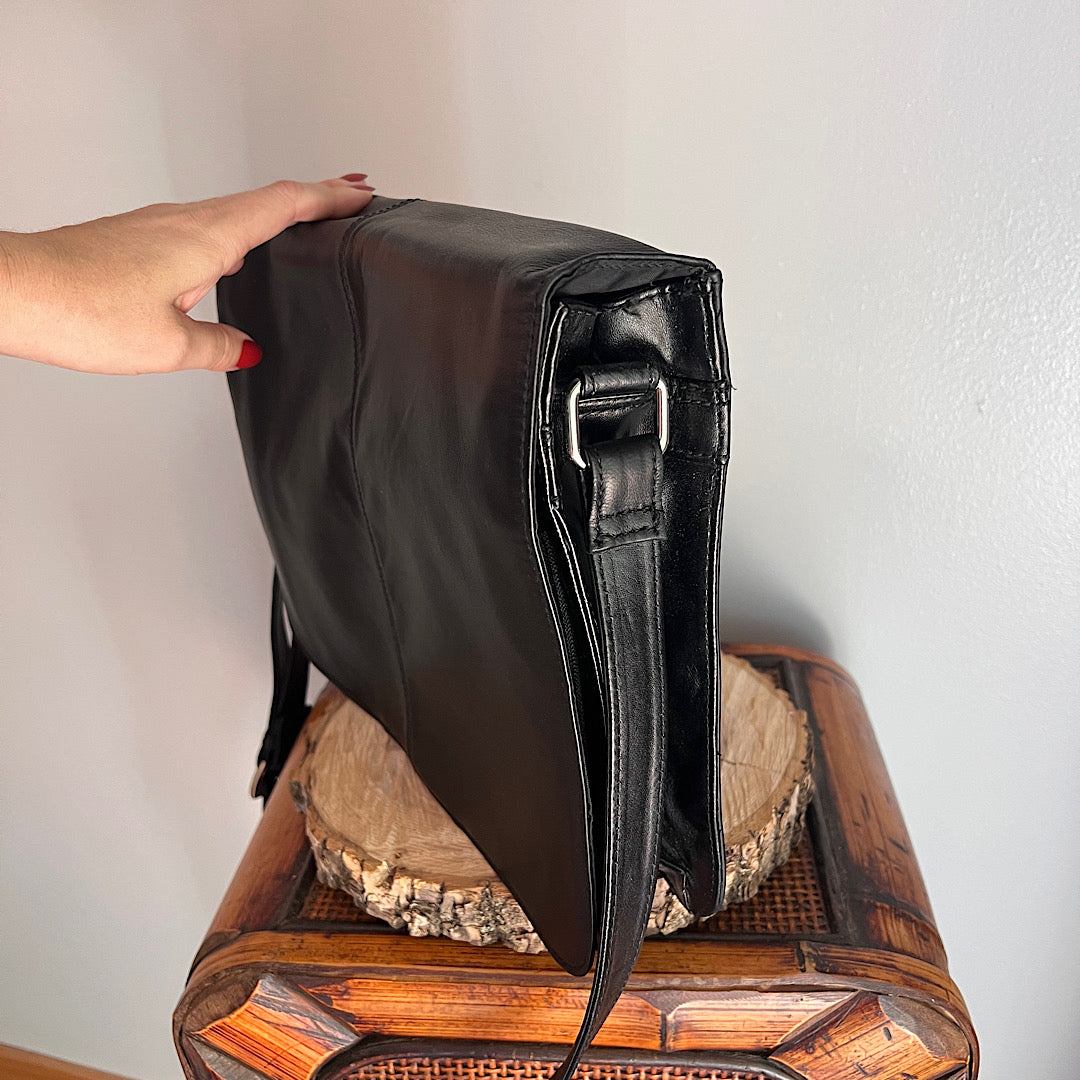 Black Leather Laptop/Work Bag Pelle Studio