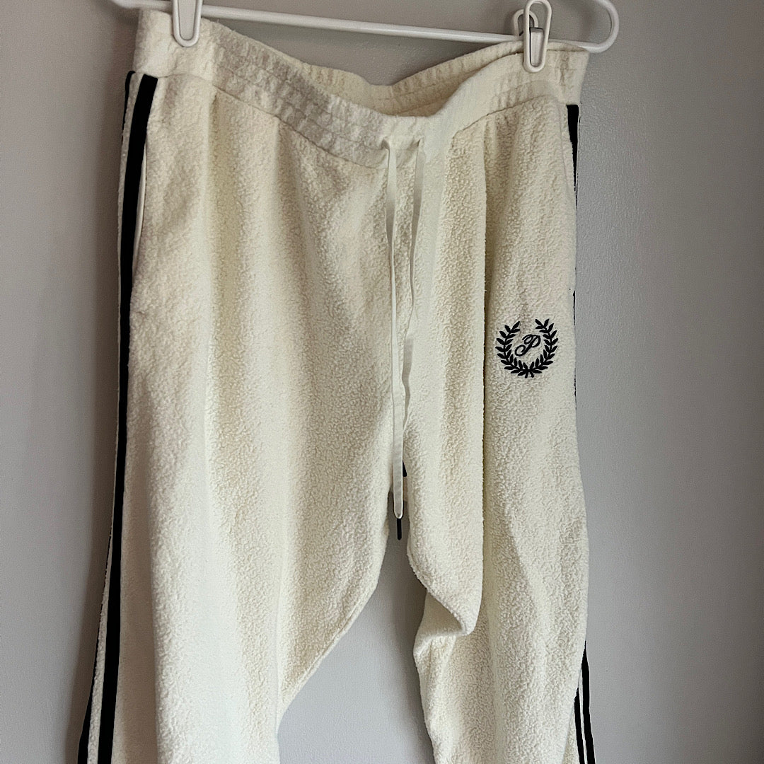 VS Pink Sherpa Hi Rise Double Stripe Jogger Sweatpants