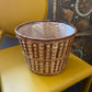 Vintage Wicker Plastic Lined Plant Basket