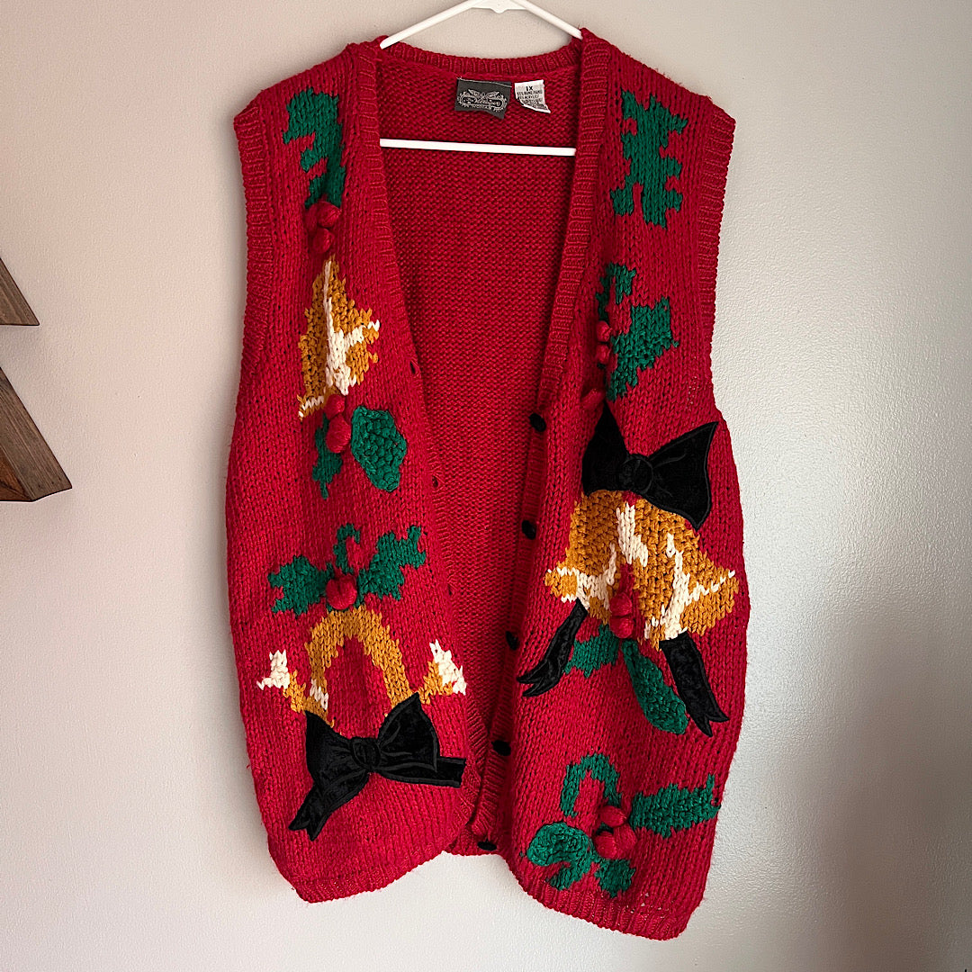 Vintage The Villager Christmas Knit Vest