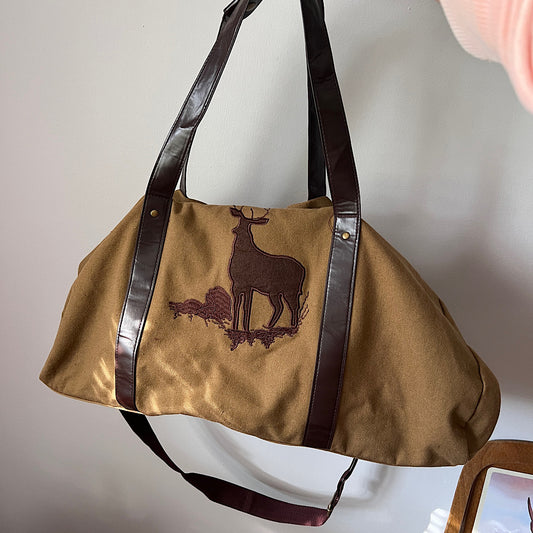Deer Canvas Duffel Weekender Bag