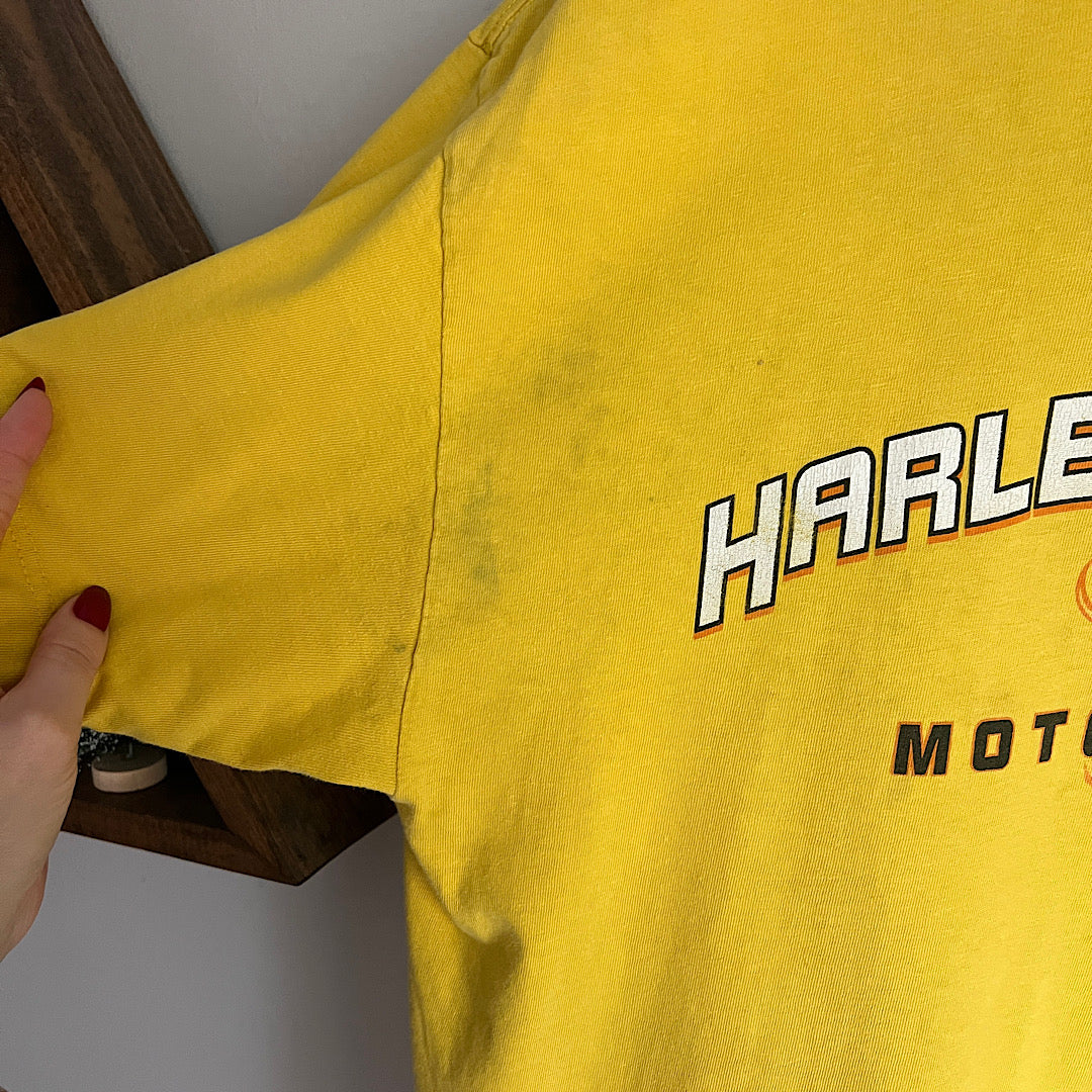 Vintage 2005 Harley Davidson Los Angeles Eagle Yellow T-Shirt