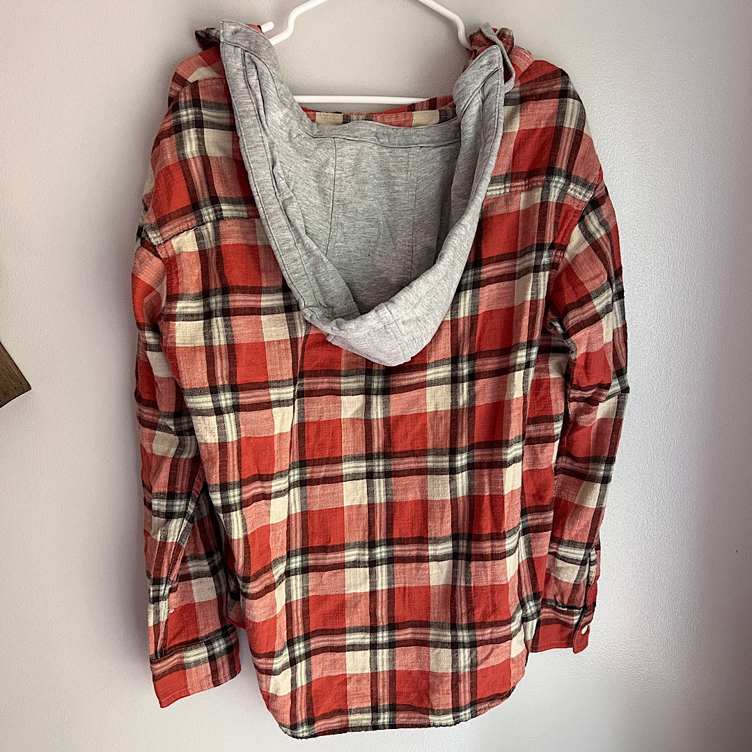American Eagle Removable Hood Flannel