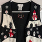 Vintage White Stag Snowman Trees Embellished Knit Christmas Vest