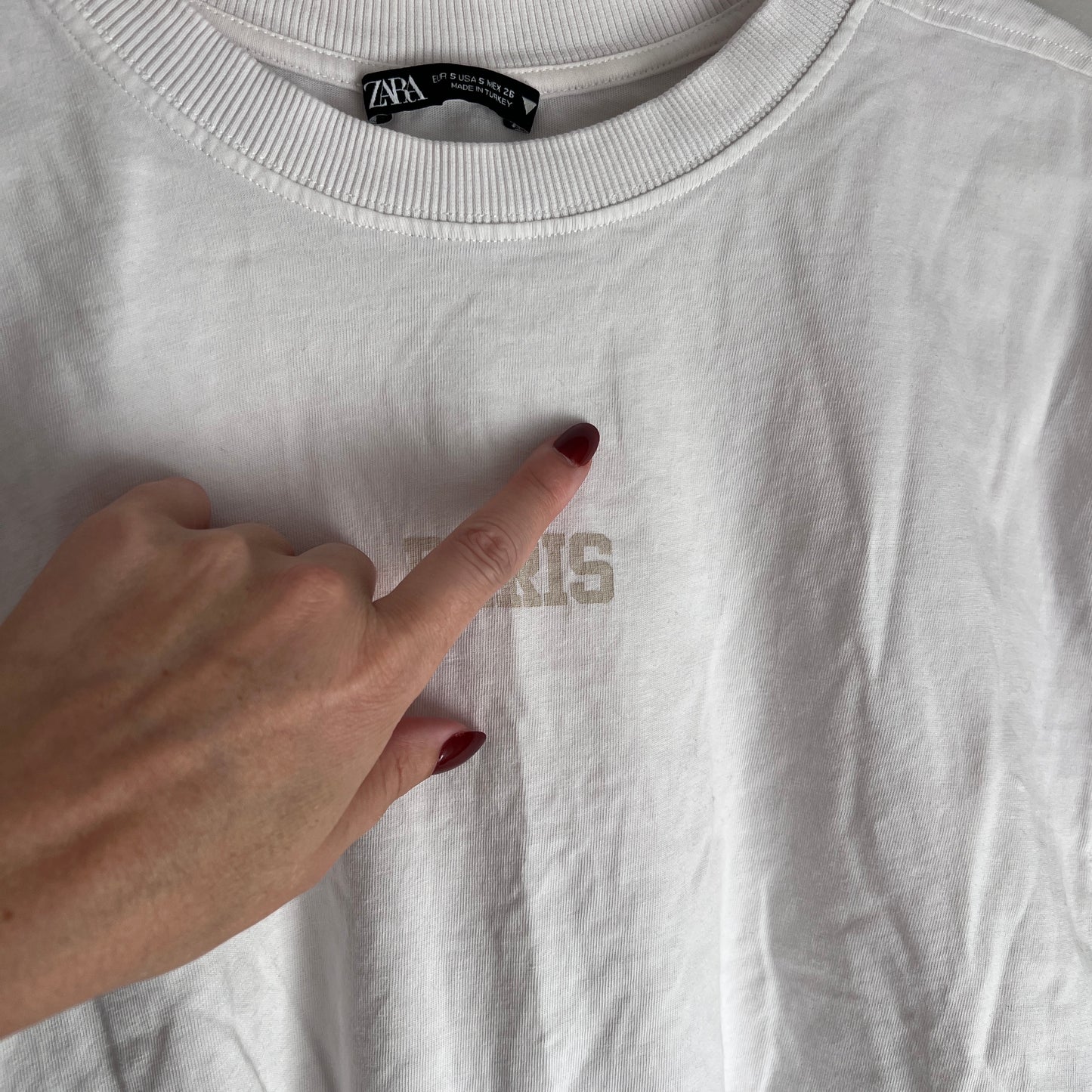 Zara cropped Paris Tee