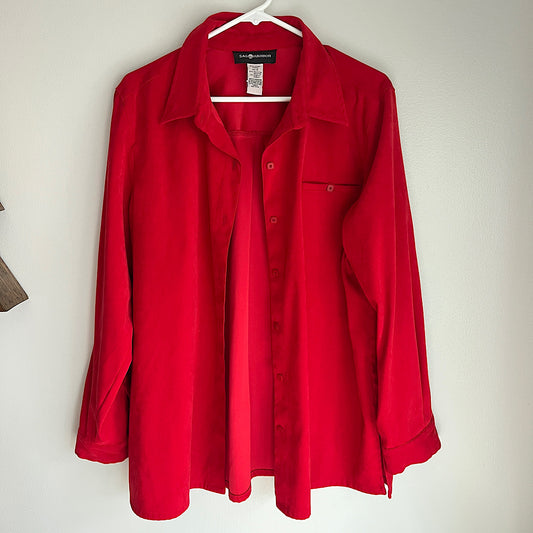 Vintage Sag Harbor Red Button Up Shirt
