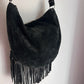 Suede Beaded Fringe Bag