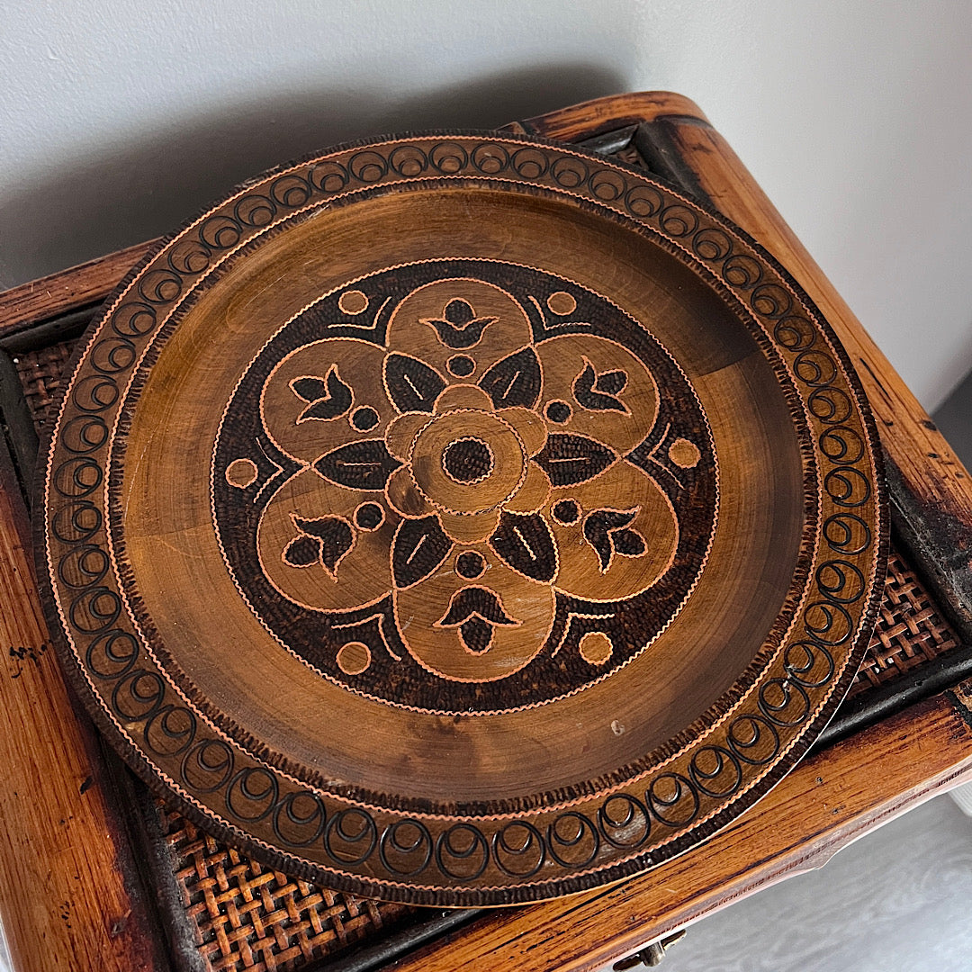 Large Floral Wooden Tray