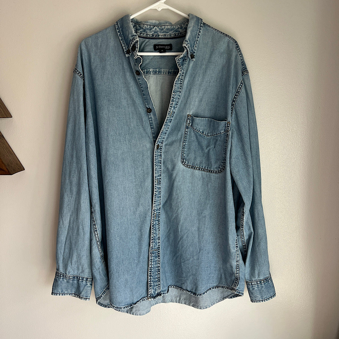 Vintage St. Johns Bay Denim Button Down Shirt