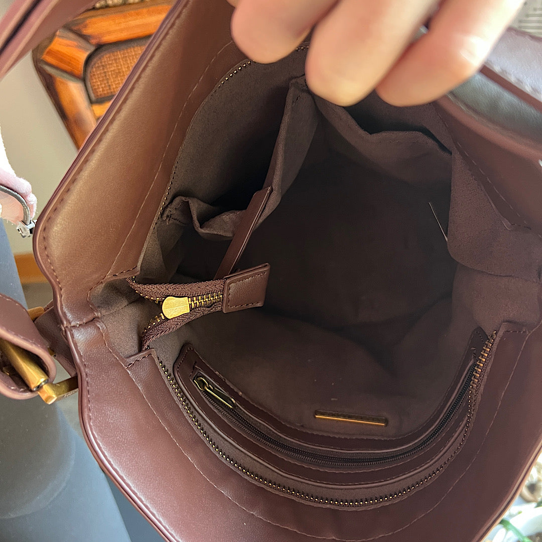 Steve Madden Tan Brown Suede Patchwork Bag Purse