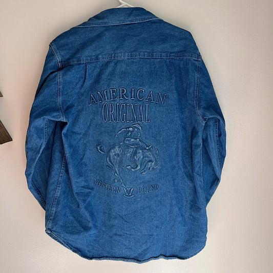 Vintage Embossed American Original Western Brand Denim Shacket