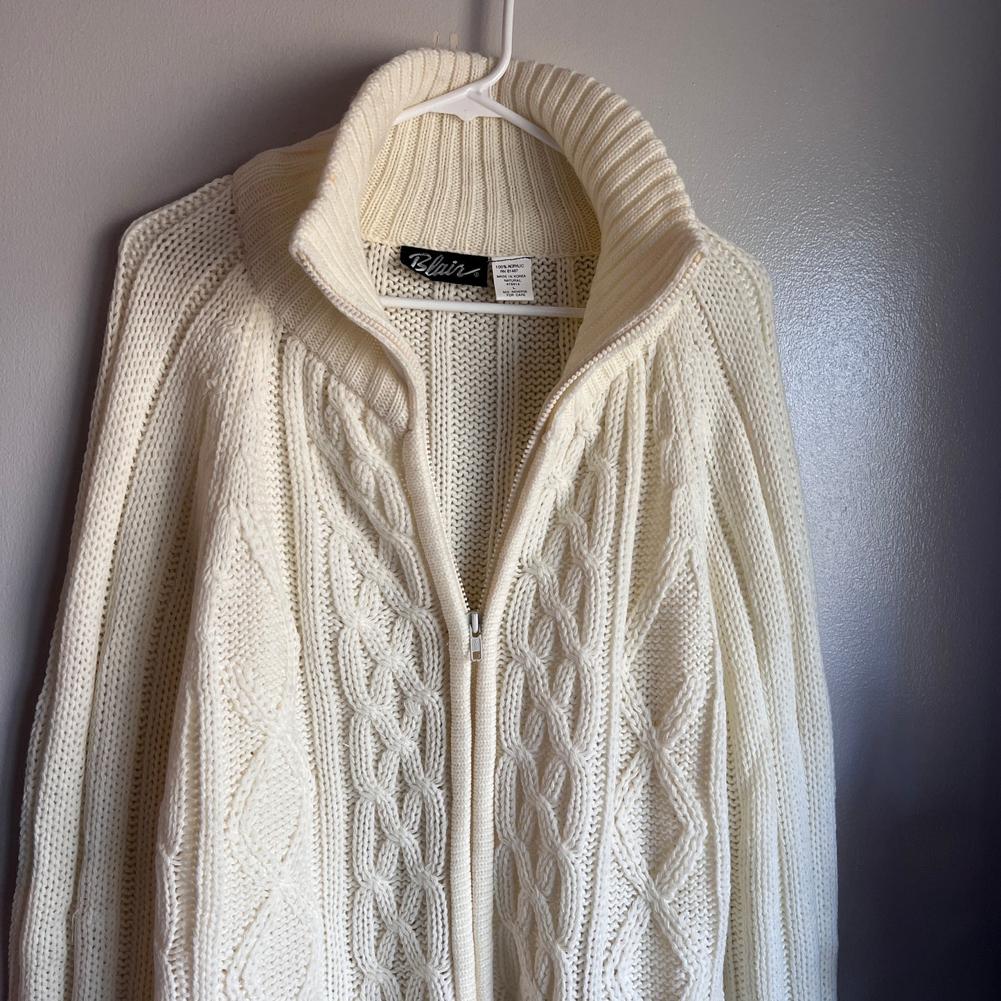 Vintage Blair Chunky Knit Zip Sweater