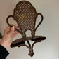 Vintage 70s Faux Wicker Rattan Wall Shelf