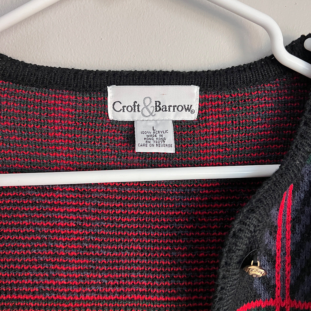 Vintage Croft & Barrow Plaid Holiday Sweater