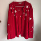 Vintage Croft & Barrow Woman Embroidered Beaded Snowflake Zip Up Sweater