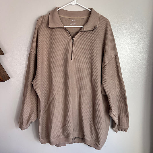 Aerie Oversized 1/4 Zip Ribbed Pullover