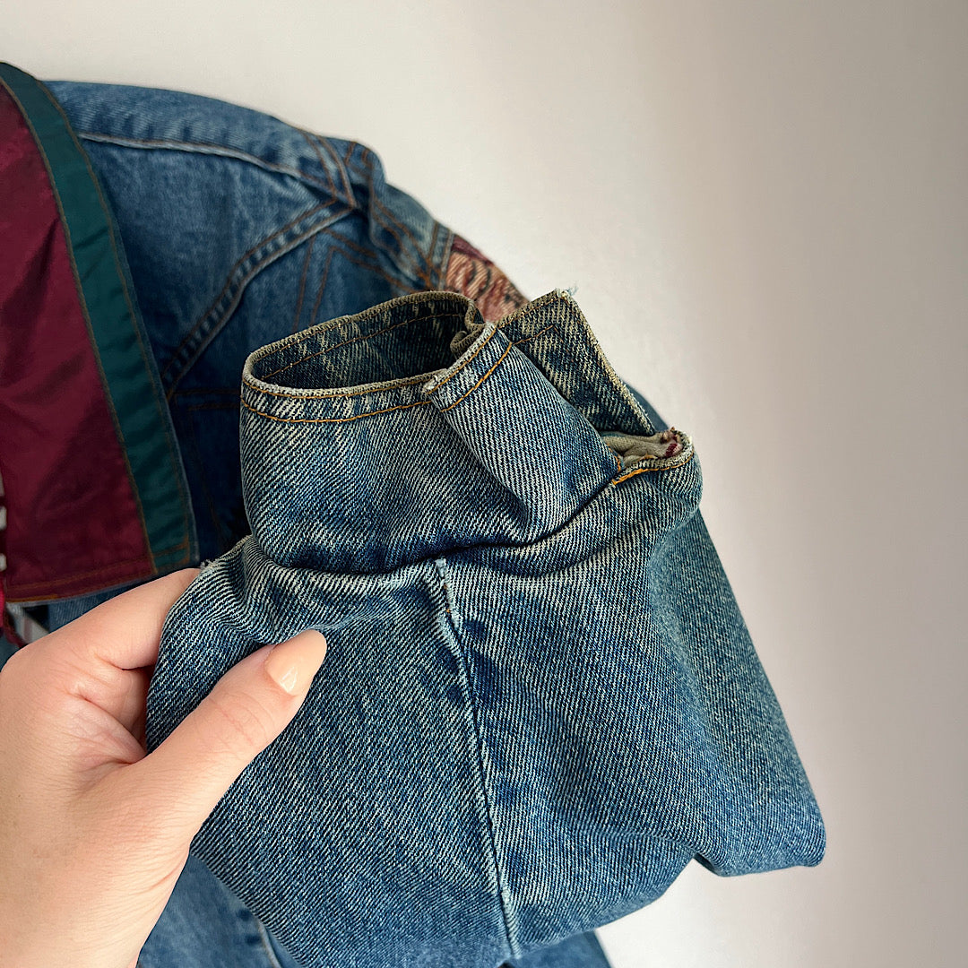 Vintage '80s Current Seen Denim Flannel Lined Jacket