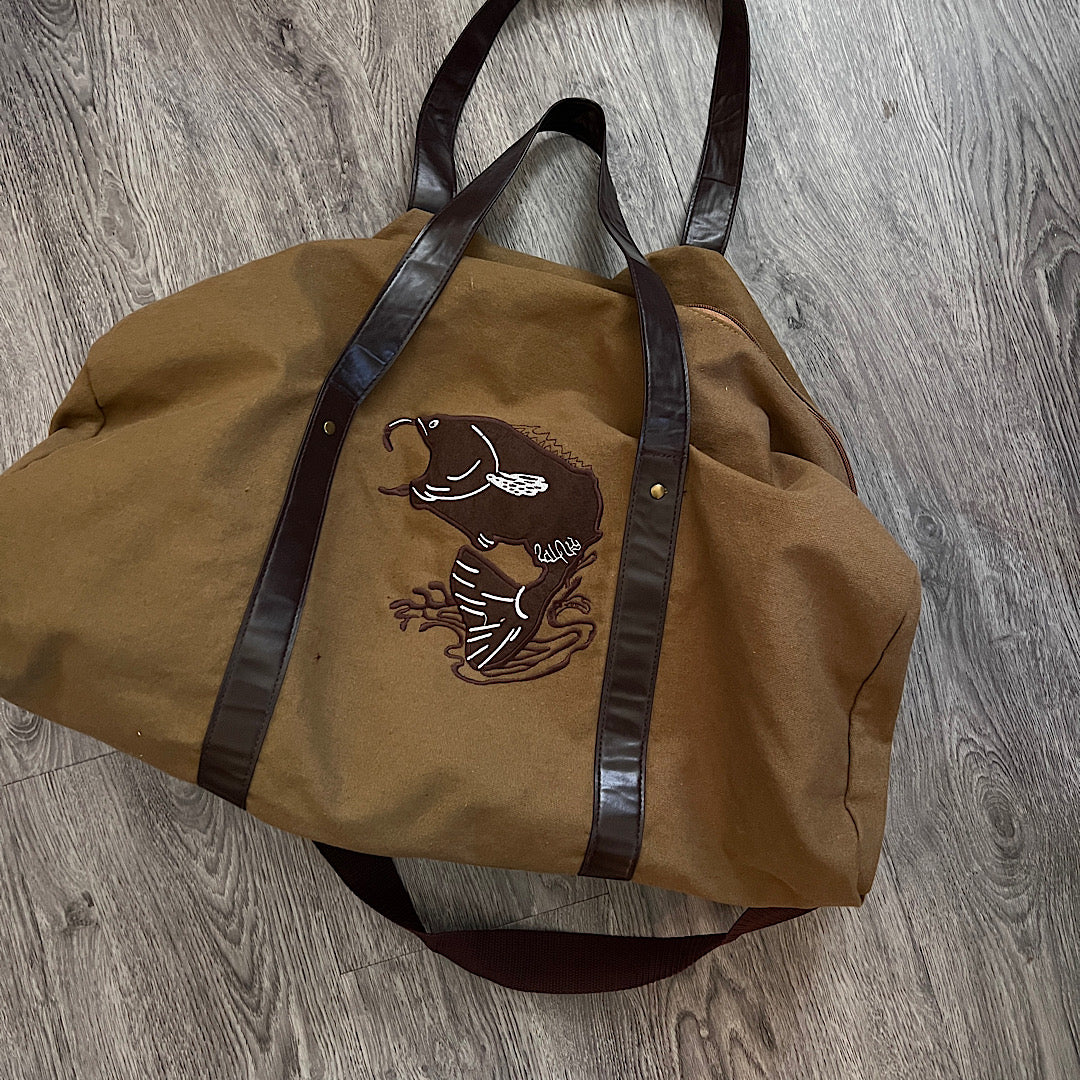 Fish Canvas Duffel Weekender Bag