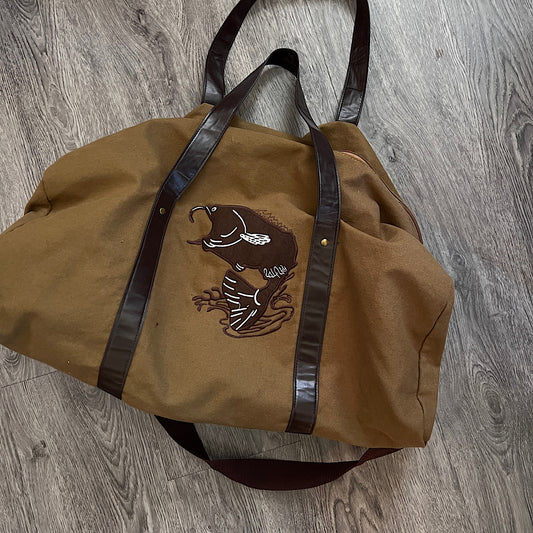 Fish Canvas Duffel Weekender Bag