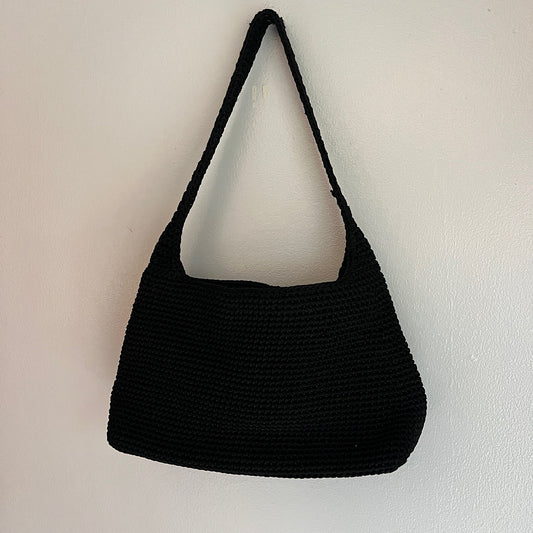 Vintage The Sak Mini Black Crochet Shoulder Handbag